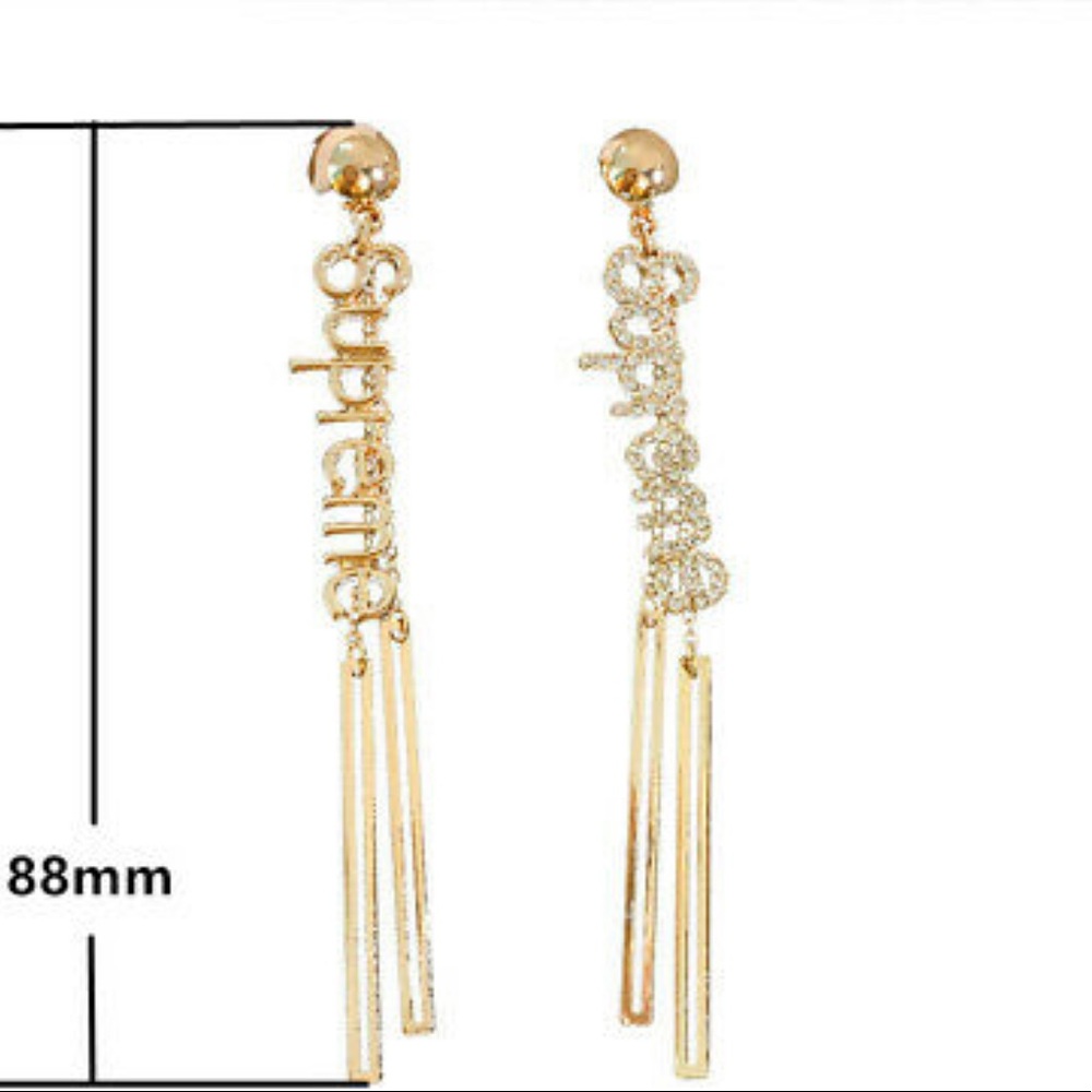 NWT 925 Silver Drop Earrings White Sapphire - Picture 4 of 5